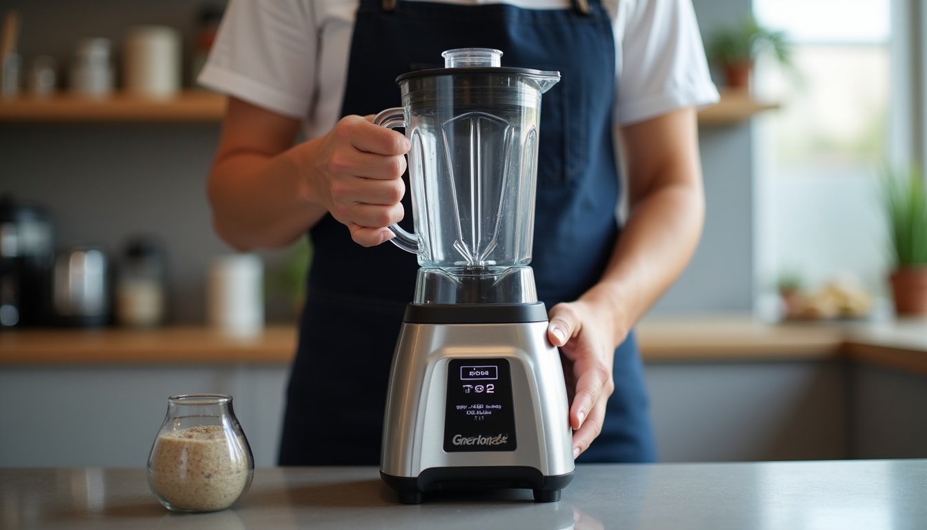 Un blender profesional Horeca de înaltă performanță pregătind un smoothie